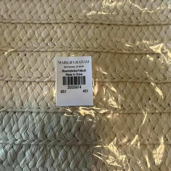 NWOT Mark & Graham Colorful Hearts Straw Beach Tote Book Baby School Travel… - Picture 9 of 9